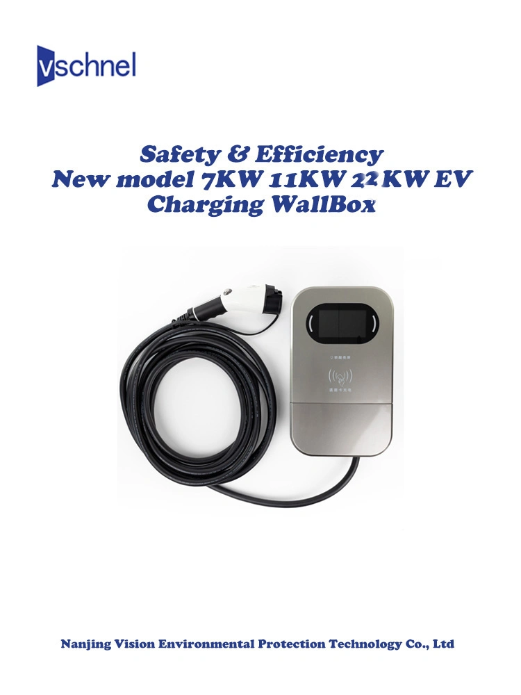 Wall-Mounted 7kw 11kw 22kw EV Charger, Plug Can Be Type 1/Type 2, Support for Setting Charging Duration and Current Size on Mobile Phones